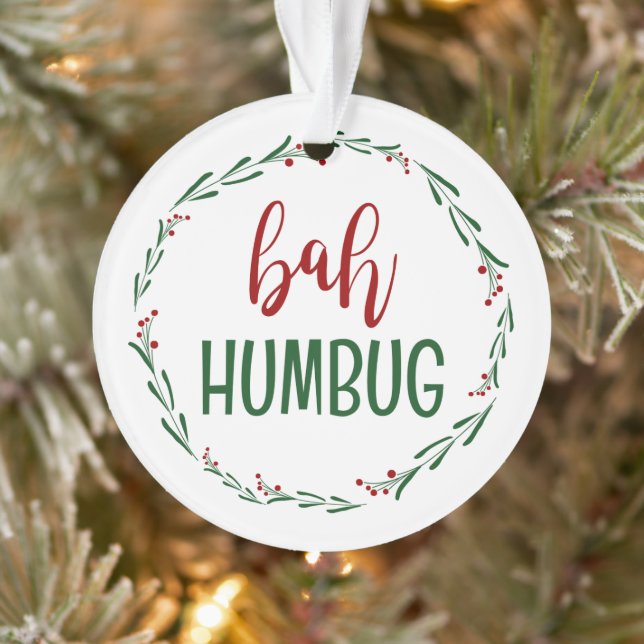 Bah Humbug Scrooge Christmas Ornament (Tree)