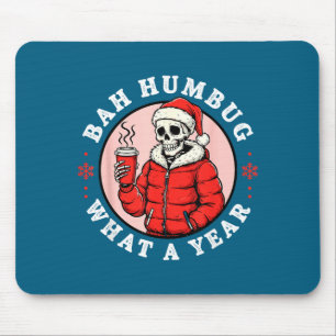 Bah Humbug Skull Hat Santa's Candy Christmas Pajam Mouse Mat