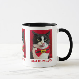 Bah Humbug Tuxedo Cat Christmas Mug