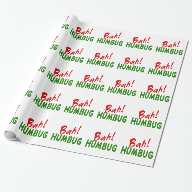 Bah! Humbug Wrapping Paper (Unrolled)