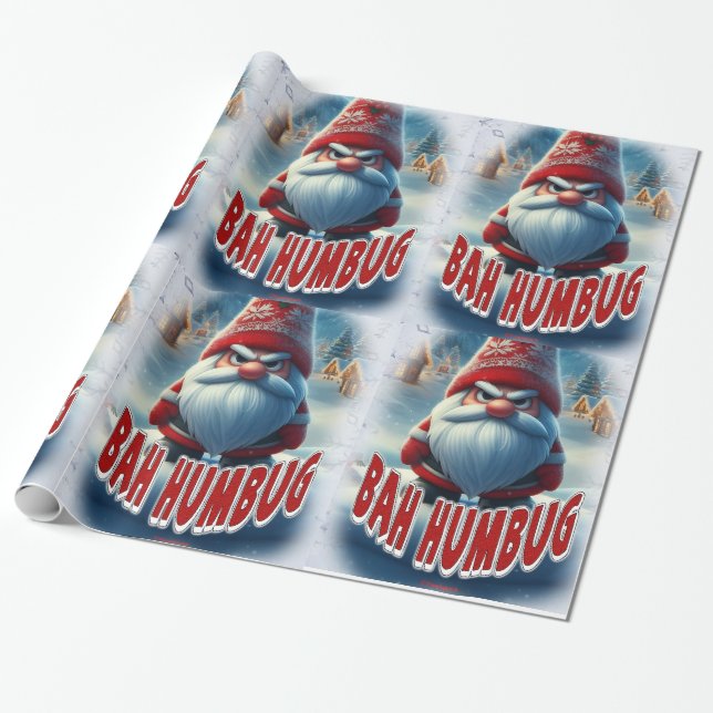 BAH HUMBUG WRAPPING PAPER (Unrolled)