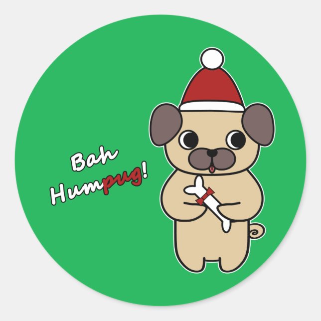 Bah Humpug! 1 Classic Round Sticker (Front)