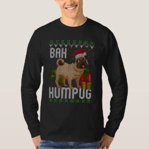Bah Humpug Puggle Ugly Xmas Hum Pug Baby Pet Dogs T-Shirt