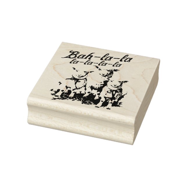 Bah La La Cute Retro Christmas Sheep Rubber Stamp (Stamp)