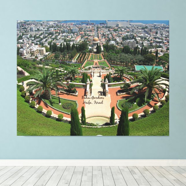 Bahai Gardens in Haifa, Israel Canvas Print (Insitu(Wood Floor))