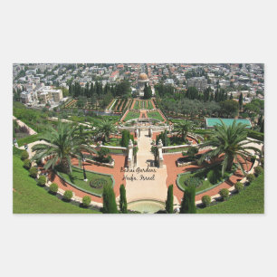 Bahai Gardens in Haifa, Israel Rectangular Sticker