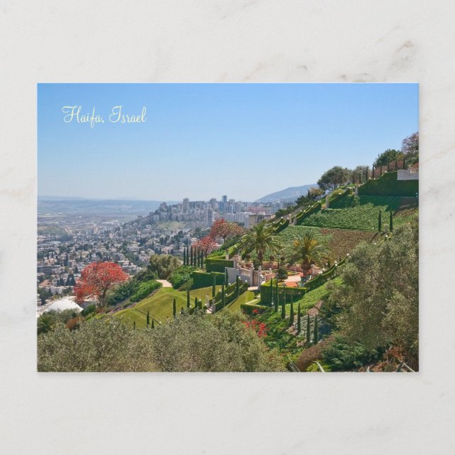 Bahá'í Gardens of Haifa, Israel Postcard (Front)