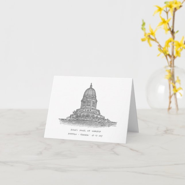 Baha'i House of Worship, Kampala, Uganda Card (Yellow Flower)