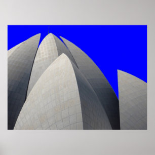 bahai lotus blue poster