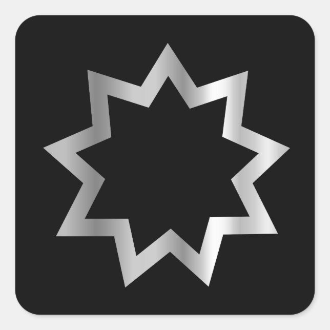 Bahai religion Symbol Nine pointed star Square Sticker (Front)