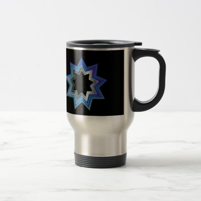 Bahai Religion Symbol- Nine pointed star Travel Mug (Right)
