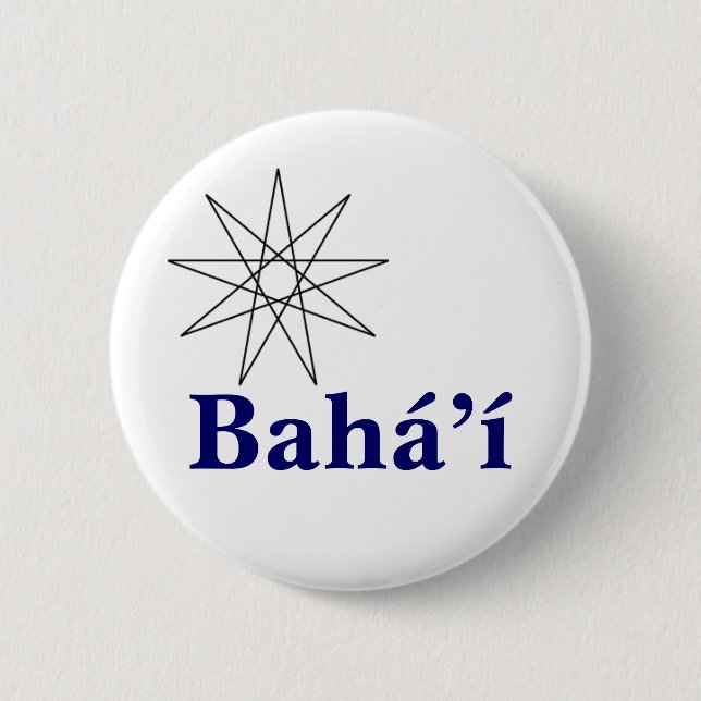 Baha'i Star2 6 Cm Round Badge (Front)