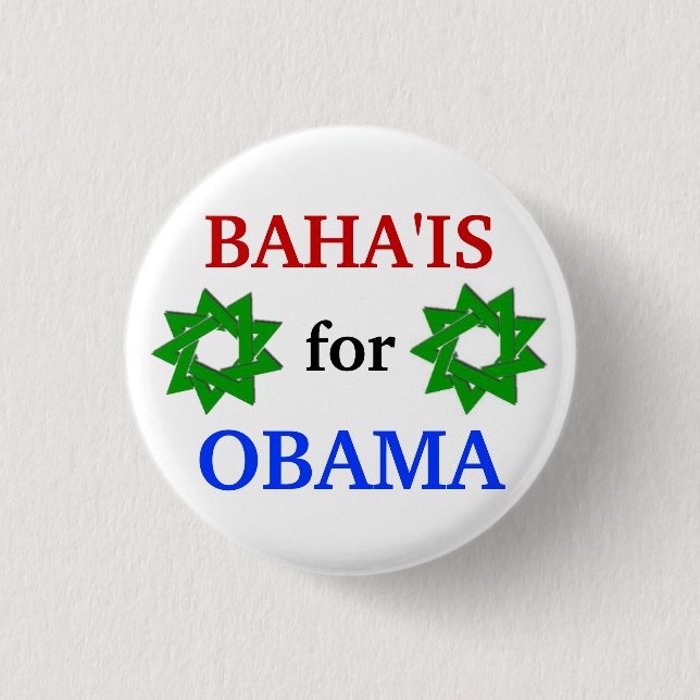 Baha'is for Obama 2012 button (Front)