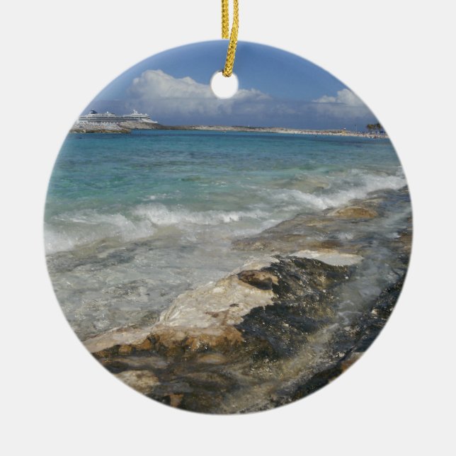 Bahama Beach Ceramic Tree Decoration (Front)