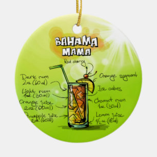 Bahama Mama Cocktail Recipe Ceramic Tree Decoration