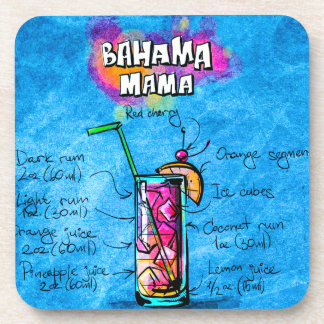 Bahama Mama Cocktail Recipe Plastic Coaster
