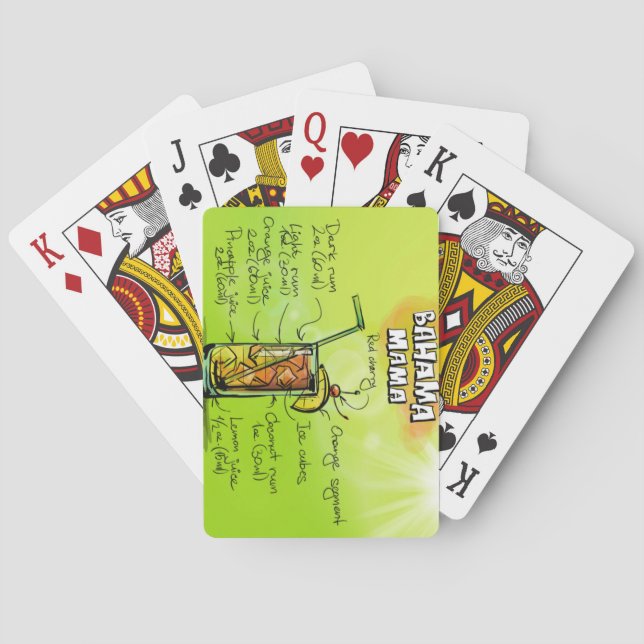 Bahama Mama Cocktail Recipe Playing Cards (Back)