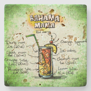 Bahama Mama Drink Recipe Stone Coaster