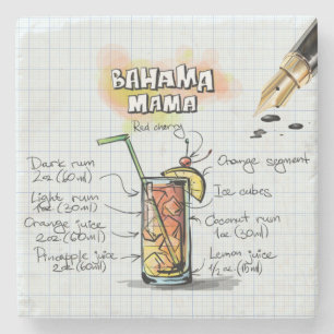 Bahama Mama Drink Stone Coaster