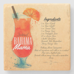 Bahama Mama Recipe Stone Coaster