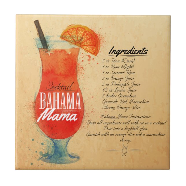 Bahama Mama Recipe Tile (Front)