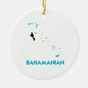 BAHAMANIAN MAP CERAMIC TREE DECORATION