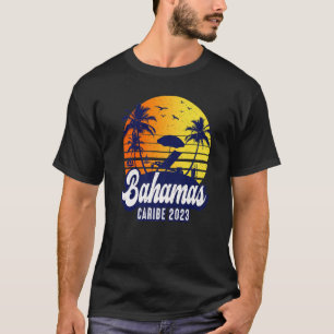 Bahamas 2023 Caribe Sunset Beach Retro Premium T-Shirt