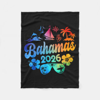 Bahamas 2026 Vacation Beach Tie Dye Trips Summer V Fleece Blanket