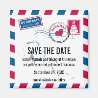 Bahamas Air Mail Wedding Save the Date