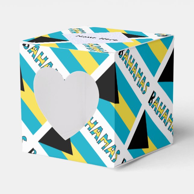 Bahamas and Bahaman Flag Tiled Personalised  Favour Box (Front Side)