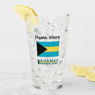 Bahamas and Bahamian Flag Personalised  Glass