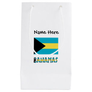 Bahamas Bahaman Flag Personalised Name  Small Gift Bag