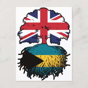 Bahamas Bahamian British UK Tree Roots Flag Postcard