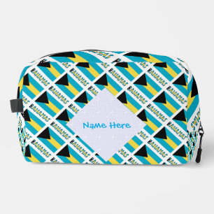 Bahamas Bahamian Flag Tiled Blue Personalisation Dopp Kit