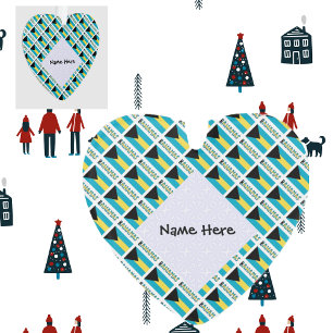 Bahamas Bahamian Flag Tiled Ornament