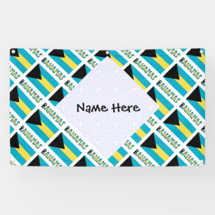 Bahamas Bahamian Flag Tiled Personalised Name Banner