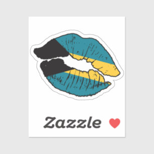 Bahamas Bahamian Lipstick Love Flag