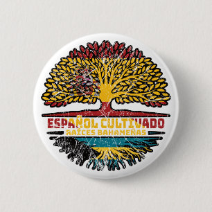 Bahamas Bahamian Spain Spanish Tree Roots Flag 6 Cm Round Badge
