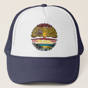 Bahamas Bahamian Spain Spanish Tree Roots Flag Trucker Hat