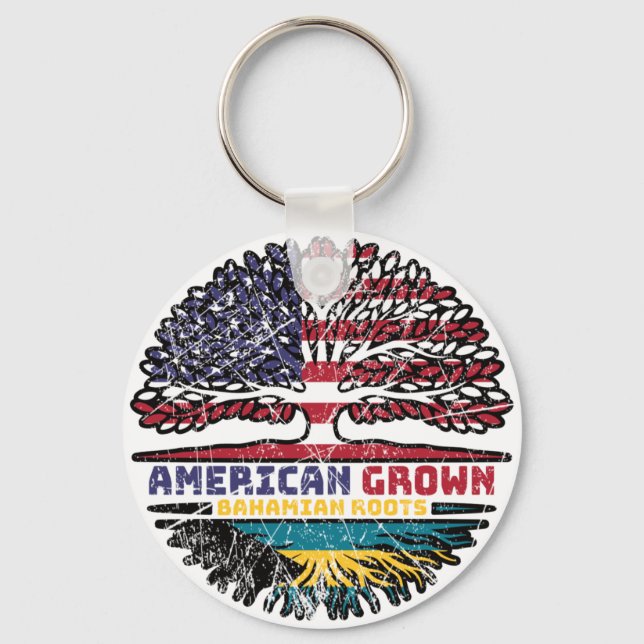 Bahamas Bahamian US American USA United States Key Ring (Front)