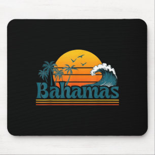 Bahamas Beach Summer Vacation Retro Sunset 70s 80s Mouse Mat