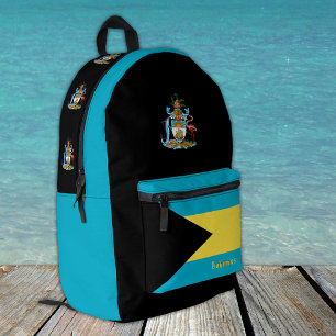 Bahamas, Black backpack, Bahamas Flag / patriotic Printed Backpack