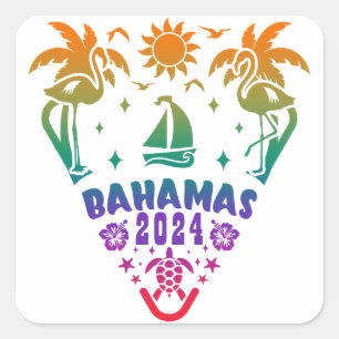 Bahamas Bliss: A Tropical Escape to Island Paradis Square Sticker