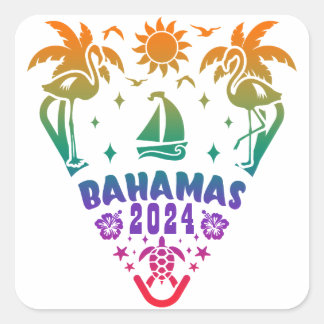 Bahamas Bliss: A Tropical Escape to Island Paradis Square Sticker