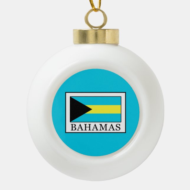Bahamas Ceramic Ball Christmas Ornament (Front)