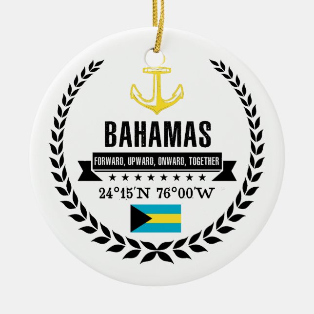 Bahamas Ceramic Tree Decoration (Front)