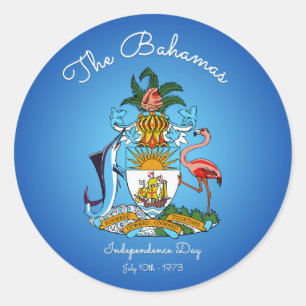 Bahamas Coat of Arms Classic Round Sticker