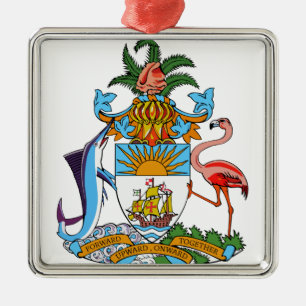 Bahamas Coat of Arms Metal Tree Decoration