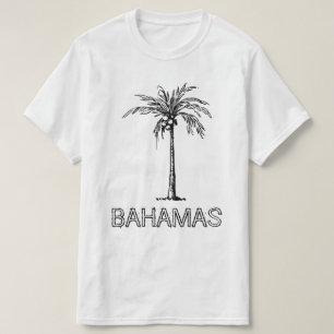 Bahamas coconut tree black & white design T-Shirt