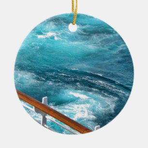 Bahamas Cruise - Turquoise Wake Ceramic Tree Decoration